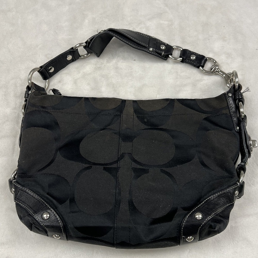 Coach Chelsea Shoulder Bag Womens Medium Black Optic Signature C 18792M